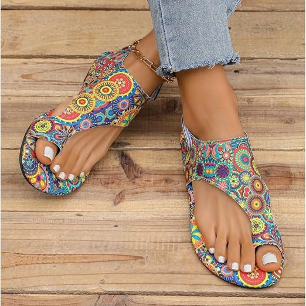 Colorful Rainbow Thong Sandals
